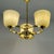 1930s Art Deco Opaline Glass and Brass Chandelier, Germany, 1930s For Sale - Image 5 of 18