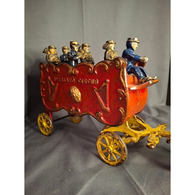 Metal Antique Kenton Overland Circus Band Wagon Cast Iron Toy Original Paint Prewar For Sale - Image 7 of 18