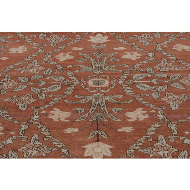 2010s Rug & Kilim’s 17th Century Mogul Style Rug in Red With Beige Floral Patterns For Sale - Image 5 of 8