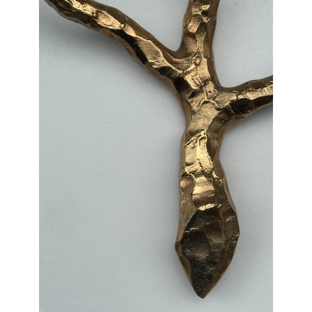 Vintage Bronze-Gold Three-Light Wall Sconces from Arlus, 1960s, Set of 2 For Sale - Image 3 of 18