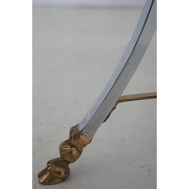 Regency Style Steel & Brass Marble Top Occasional Table For Sale - Image 11 of 13