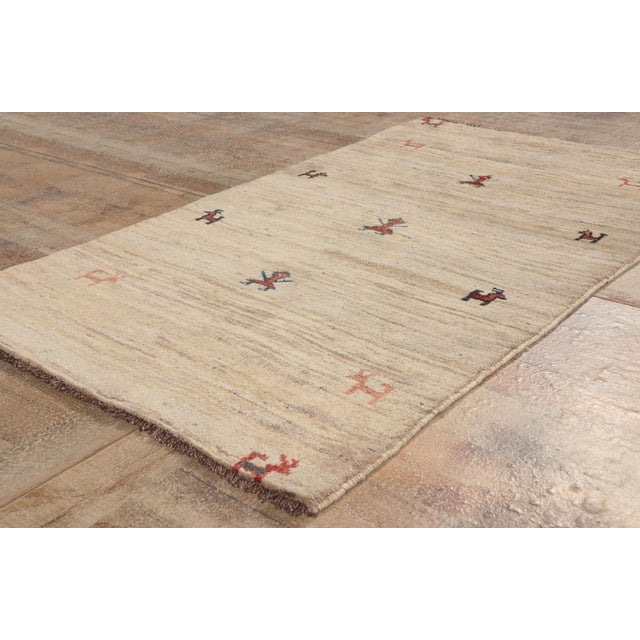 Beige Vintage Persian Gabbeh Rug, 02'11 X 05'02 For Sale - Image 8 of 10