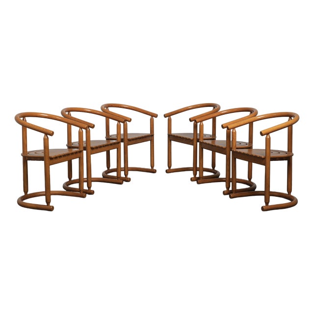 Vintage Sculptural Dining Chairs by Allmilmö, Germany, 1980s, Set of 6 For Sale