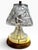 Vintage Cut Glass Table Lamp With Intricate Swirl & Floral Pattern, Gold-Tone Base For Sale - Image 4 of 6