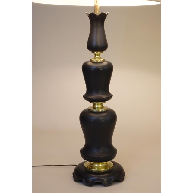 XL Lightolier Gerald Thurston Modern Hollywood Regency Porcelain Table Lamp 1960's For Sale In Los Angeles - Image 6 of 8