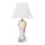 Iridescent Pearlescent Spiral Ribbon Table Lamp With Clear Tiered Base For Sale