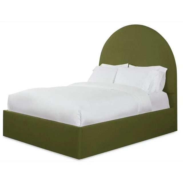 Modern Poppy Full/Double Bedframe, Olive Velvet For Sale - Image 3 of 4