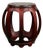 Vintage Reddish Brown Oriental Barrel Shape Round Stool Side Table For Sale