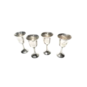Vintage Mid Century Silver Plated Mini Goblets / Cordials - Set of 4