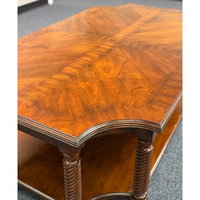 Thomasville Barley Twist Walnut Coffee Table For Sale - Image 10 of 12