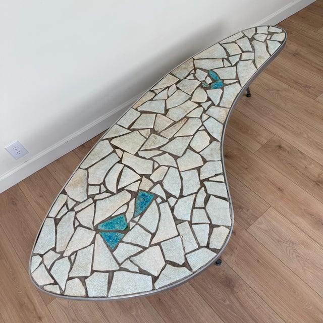 Mid-Century Modern Mid Century Modern Mosaic Tile Kidney Bean Coffee Table For Sale - Image 3 of 7