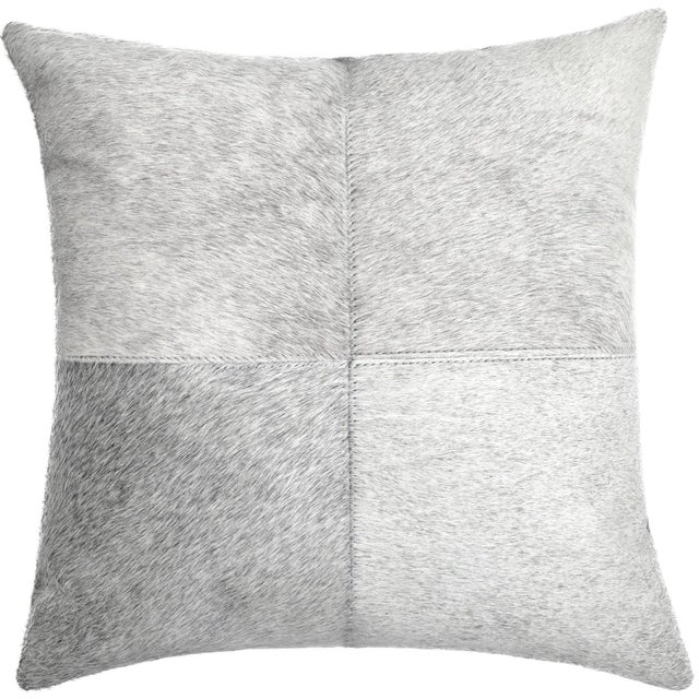 Farmhouse Pair of Canvello Genuine Cowhide Leather Decorative Throw Pillows With Feather Down Insert Included For Sale - Image 3 of 8