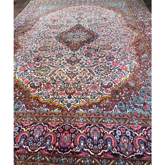 Antique Persian Dabir Kashan Carpet, 8'7" × 11'8" For Sale - Image 9 of 10