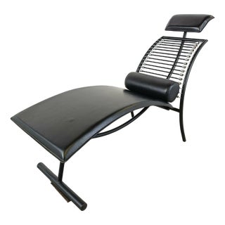 Vintage Chaise Longue in the style of Rene Herbst, 1990s For Sale