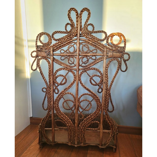 Art Nouveau Rattan Cabinet, 1890s For Sale - Image 4 of 8