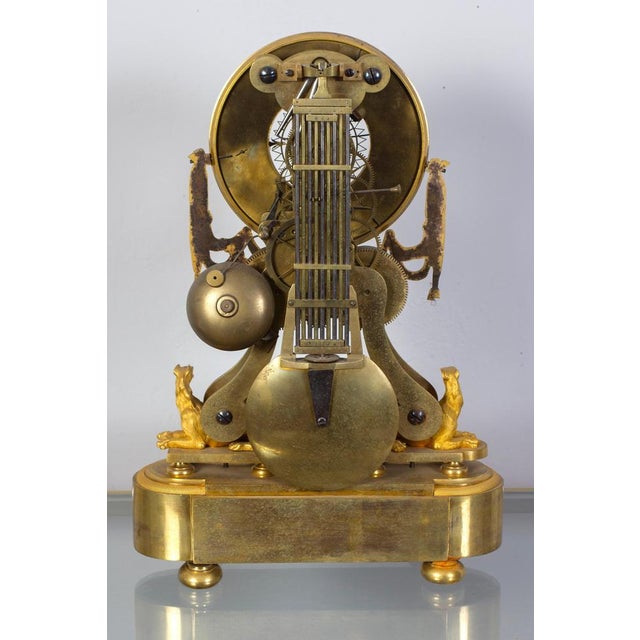 Late 18th Century French Directory Bronze Skeleton Clock, 1795 For Sale - Image 5 of 8