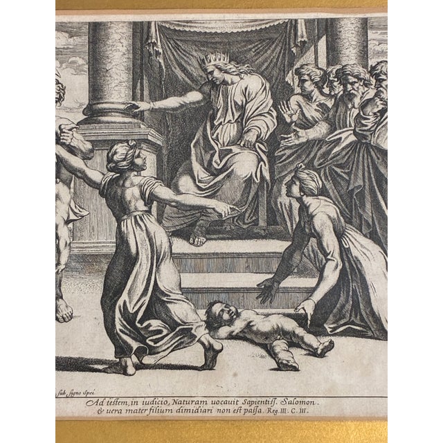 Set of Four Framed Engravings of Classical Biblical Scenes For Sale - Image 9 of 18