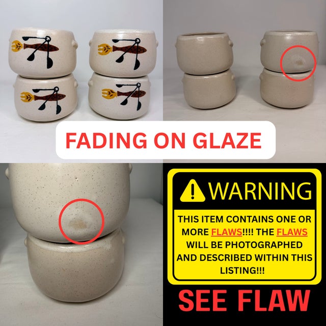 Vintage Mid Century Modern West Bend Speckled Stoneware Bean Pots - Set of 4 For Sale - Image 9 of 10