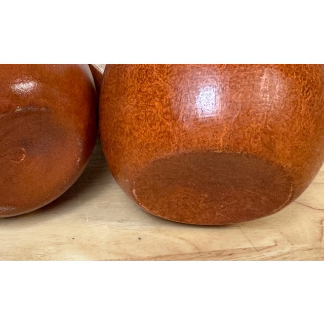 Two 20th Century English Style Polychromed Carved Wood Apple Boxes/Tea Caddies We are delighted to present this charming...