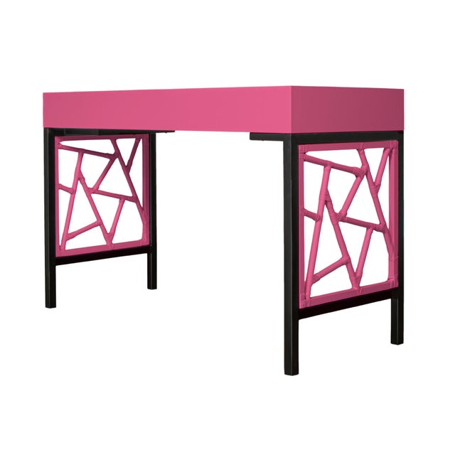 Tiffany Writing Desk - Pink For Sale In West Palm - Image 6 of 9