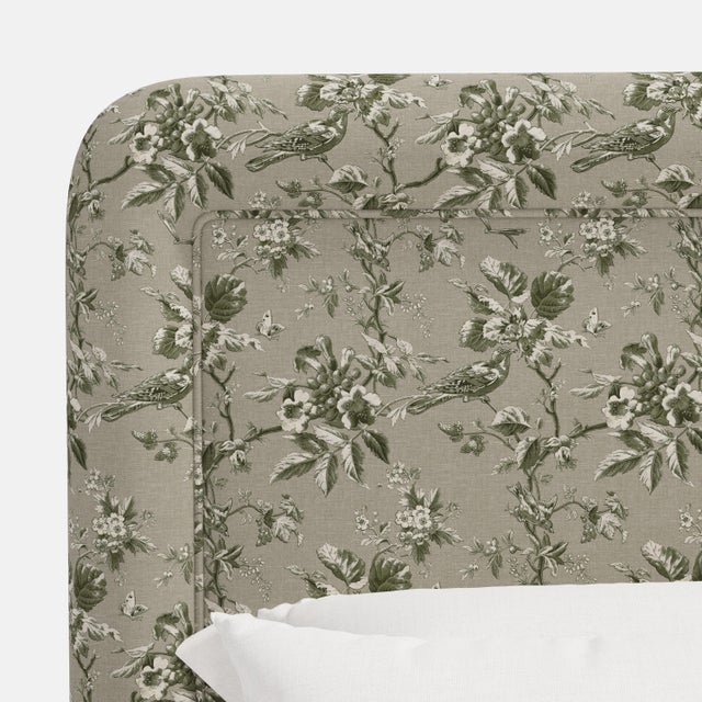 Textile Stoffer Home x Cloth & Company Marisa Platform Bed in Michigan Bird Toile Sand - California King For Sale - Image 7 of 7
