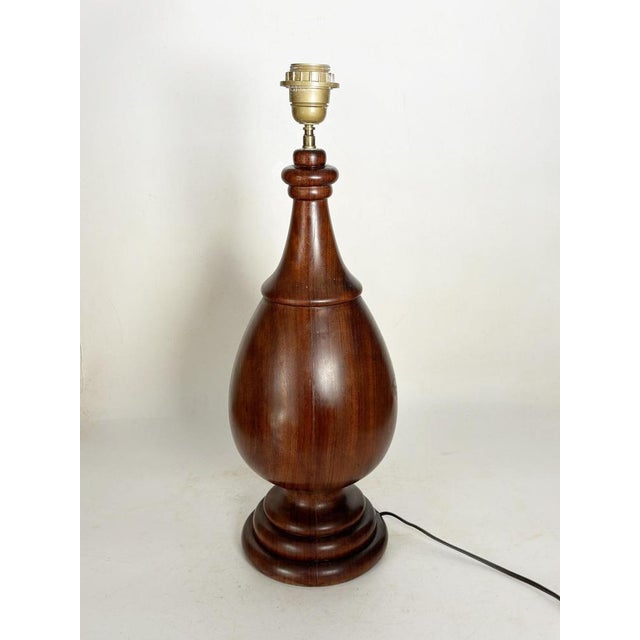 Minimalist Brown Wooden Lamp, 1960s For Sale - Image 4 of 11