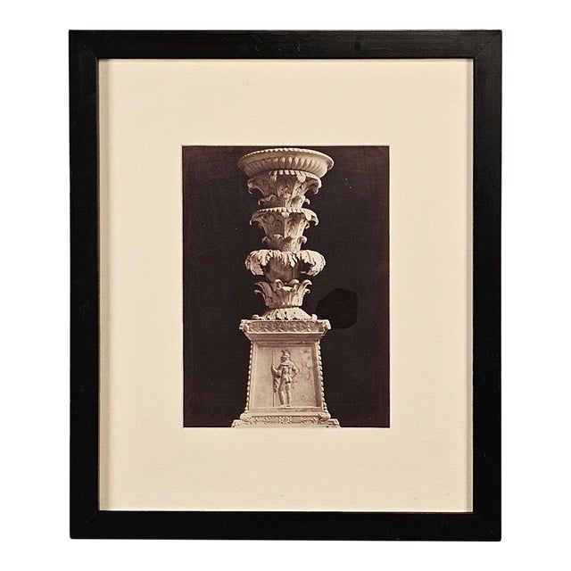 Grand Tour Photograph of Pedestal, Italy Circa 1870 For Sale