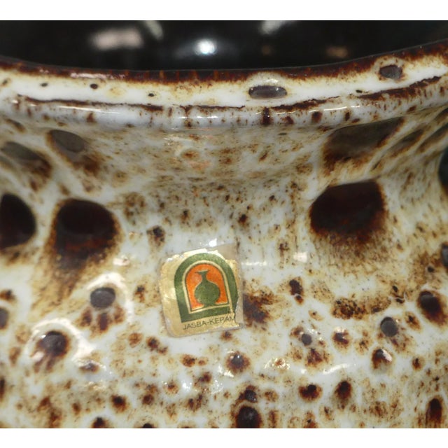 Mid-Century Modern Brown-Orange Fat Lava Ceramic Floor Vase from Jasba, 1970s For Sale - Image 3 of 15