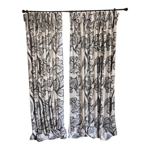Russell Brown On Natural White Custom Made Curtain Panels A Pair Chairish