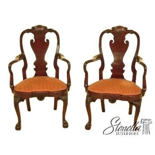 Pair Kindel Winterthur Collection Mahogany Dining Room Arm Chairs For Sale - Image 10 of 10