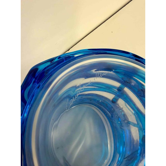 Blue Italian Art Deco Style Cobalt Blue Murano Glass Vases by Cenedese, 2000s, Set of 2 For Sale - Image 8 of 9