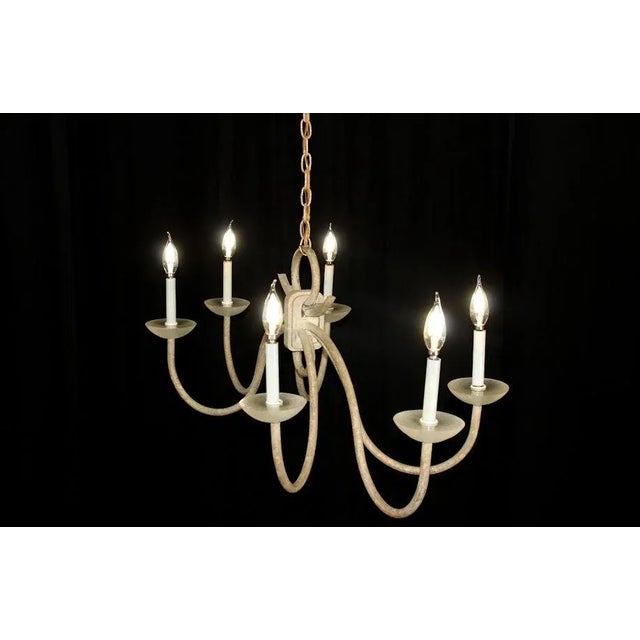 Fine Art Lamps Fine Arts Lamps Co. Six Branch Light Fixture Chandelier For Sale - Image 4 of 13