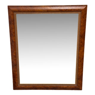 Bespoke Burl Walnut Wall Mirror For Sale