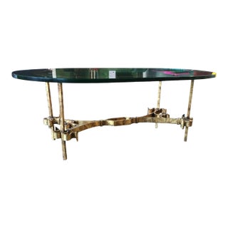 Gothic Style Gilt-Iron & Glass Coffee Table Spain For Sale