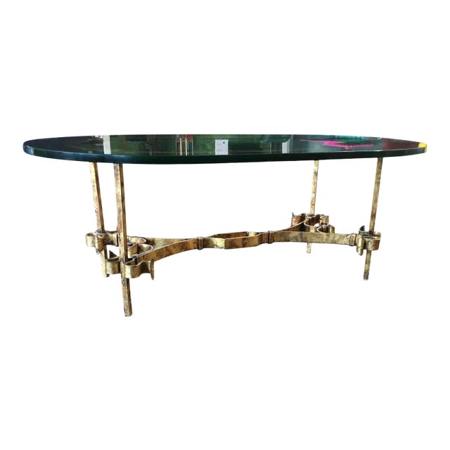 Gothic Style Gilt-Iron & Glass Coffee Table Spain For Sale