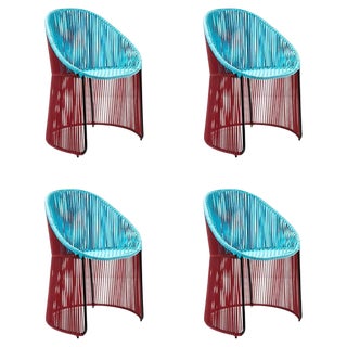 Blue Cartagenas Dining Chairs by Sebastian Herkner, Set of 4 For Sale
