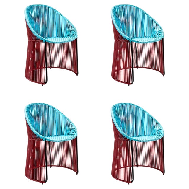Blue Cartagenas Dining Chairs by Sebastian Herkner, Set of 4 For Sale