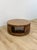 This gorgeous vintage pencil reed rattan round coffee table with burlwood inlay is a rare and beautifully crafted...