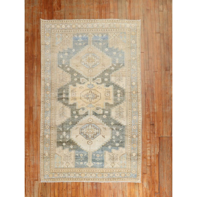 Bright Green Early 20th Century Zabihi Collcetion Persian Malayer Tribal Accent Rug For Sale - Image 8 of 18