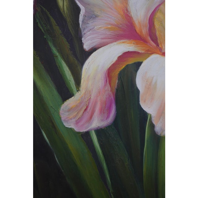 Vintage Oil on Canvas Floral Framed Painting - Signed For Sale - Image 9 of 11