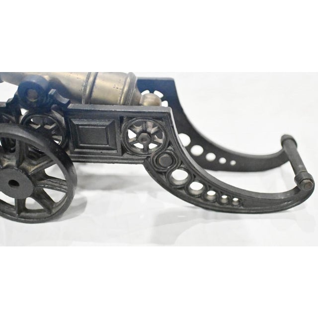 1920s Antique Cast Iron Cannons with Gunmetal Barrels 1920, Set of 2 For Sale - Image 5 of 8