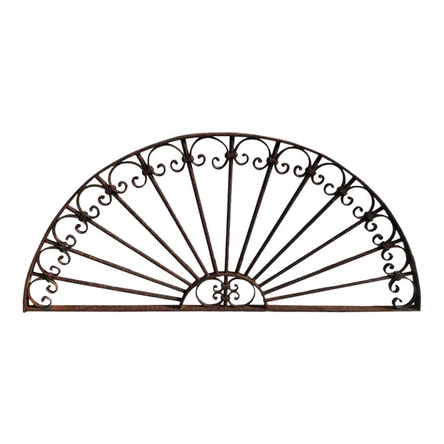 Mid 19th Century Antique Wrought Iron Decorative Transom or Window Guard For Sale
