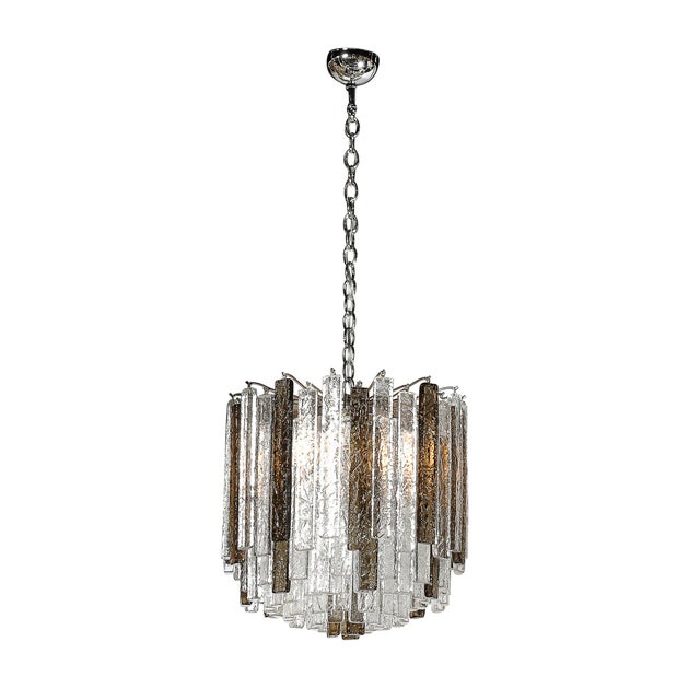 Pair of Mid-Century Modernist Hand-Blown Mottled Murano Glass Pendants by Venini For Sale In New York - Image 6 of 18