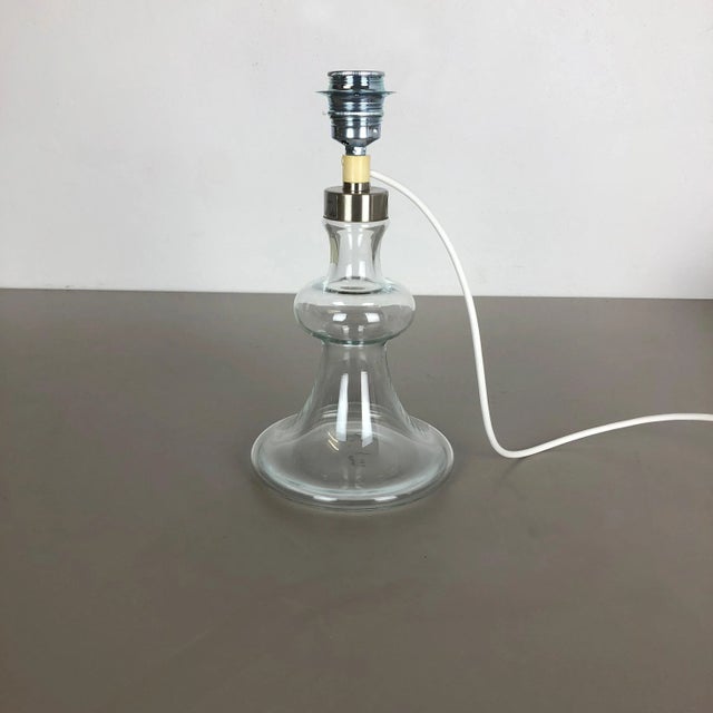 Danish Modern Drop Clear Glass Table Light Base from Holmegaard, 1960s For Sale - Image 6 of 16