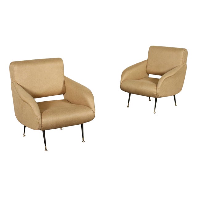 Armchairs in Foam & Leatherette, Italy, 1960s For Sale