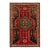 Red and Green Vintage Shiraz Handmade Geometric Designed Wool Rug For Sale