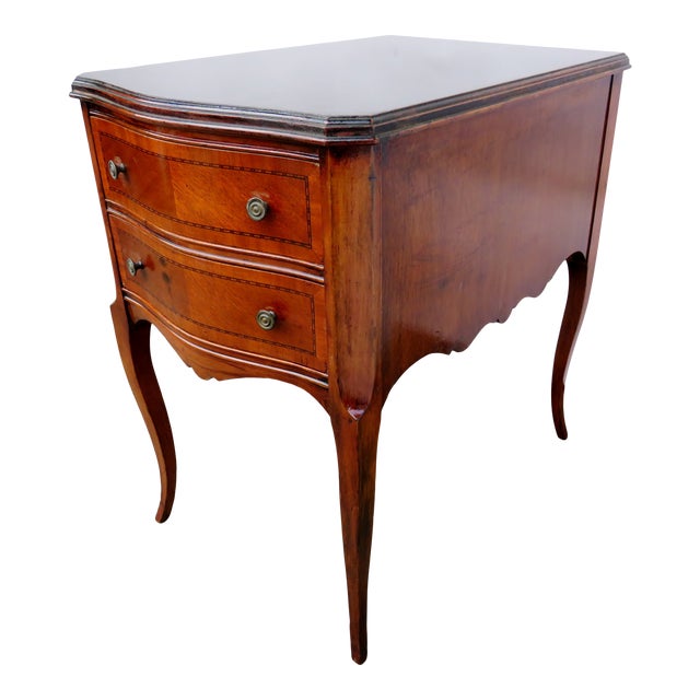 TwoDrawer Inlay Wood End Table Chairish