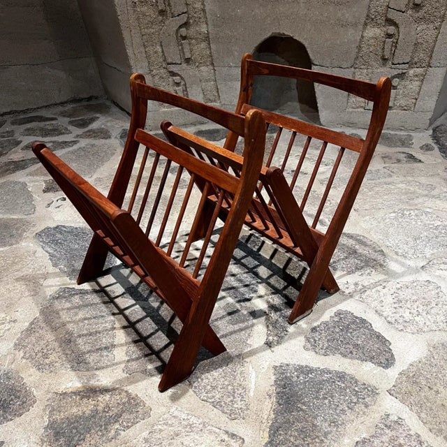 Sculptural Teakwood Folding Magazine Rack in Jens Quistgaard Style, 1960s For Sale - Image 10 of 11