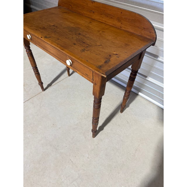 Antique Pine Wash Stand / Desk With Drawer and Lip From England For Sale - Image 9 of 18