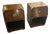 1970s Henredon Campaign Style Solid Wood Nightstands (Pair) – Vintage Brass Trim End Tables For Sale